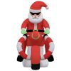 Christmas Inflatable Santa on Motorcycle LED 62.2"