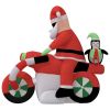 Christmas Inflatable Santa on Motorcycle LED 62.2"