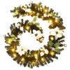 Christmas Garland with LED Lights Black 8.9' PVC