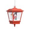 Christmas Hanging Lamp with LED Light and Santa Red 10.6"x10.6"x17.7"