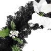 Christmas Garland with LED Lights Black 8.9' PVC