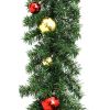 Christmas Garland Decorated with Baubles and LED Lights 393.7"