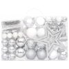 108 Piece Christmas Bauble Set Silver and White