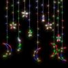 Star and Moon Fairy Lights Remote Control 138 LED Colorful