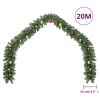 Christmas Garland Decorated with Baubles and LED Lights 787.4"