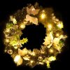 Christmas Wreath with LED Lights Black 23.6" PVC