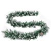 Christmas Garland with LED Lights Green 17 ft PVC