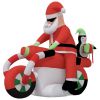 Christmas Inflatable Santa on Motorcycle LED 62.2"