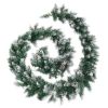 Christmas Garland with LED Lights Green 17 ft PVC