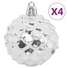 108 Piece Christmas Bauble Set Silver and White