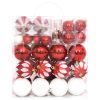 64 Piece Christmas Bauble Set Red and White