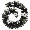 Christmas Garland with LED Lights Black 8.9' PVC