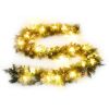 Christmas Garland with LED Lights Green 17 ft PVC