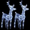 Christmas Reindeers 2 pcs Cold White 80 LEDs Acrylic