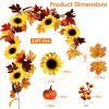 5.6ft Artificial Maple Leaf Garland Hanging Plant Vine Fake Berries Sunflower Foliage