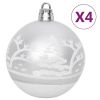 108 Piece Christmas Bauble Set Silver and White