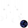 Star and Moon Fairy Lights Remote Control 138 LED Blue