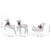 Reindeer & Sleigh Christmas Decoration 60 LEDs Outdoor Silver