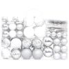 108 Piece Christmas Bauble Set Silver and White