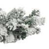 Christmas Garland with LEDs&Flocked Snow Green 65.6' PVC